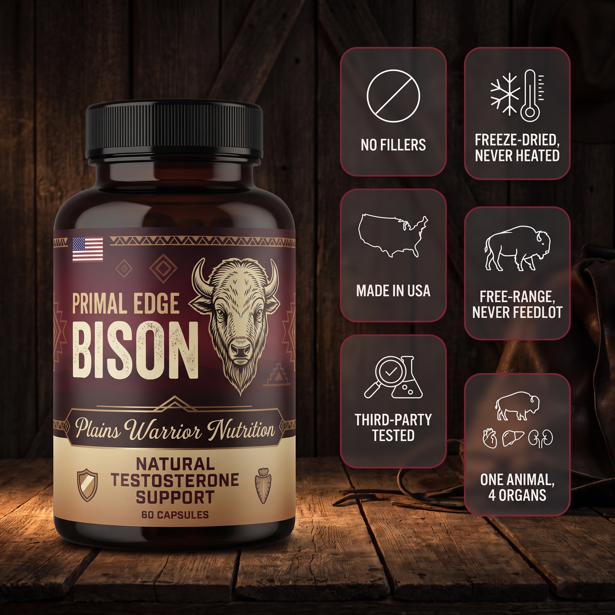 No fillers, freeze-dried, made in USA, third-party tested