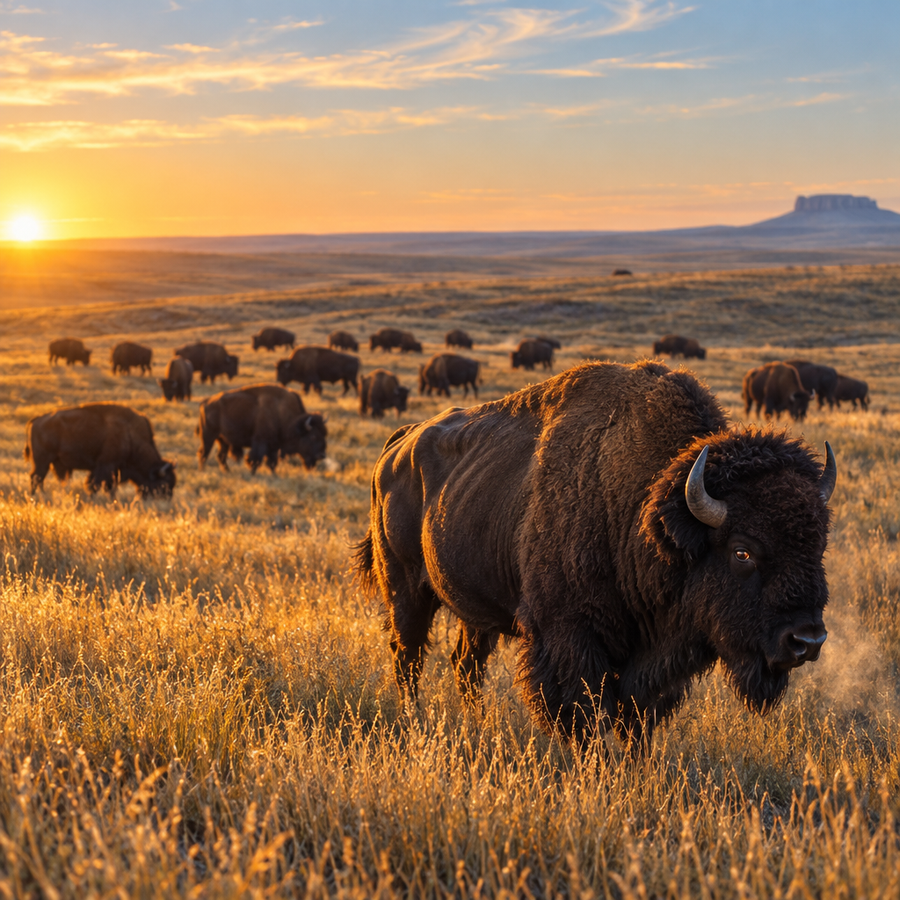 Wild Bison, Not Feedlot Cattle
