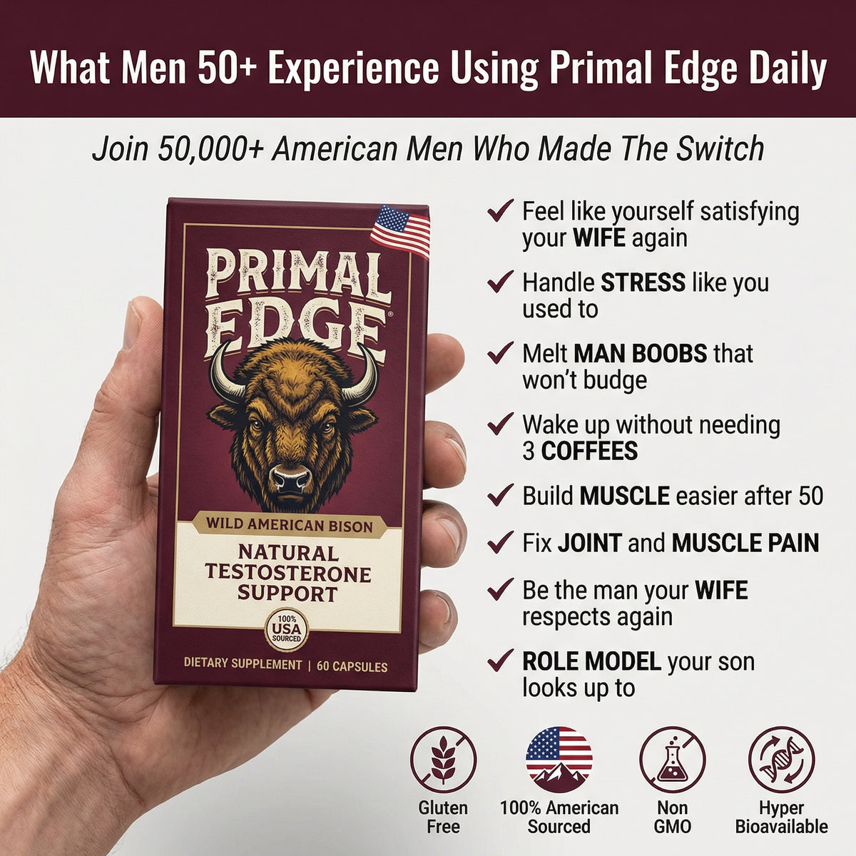 Primal American Bison Testosterone Booster – Primal Edge