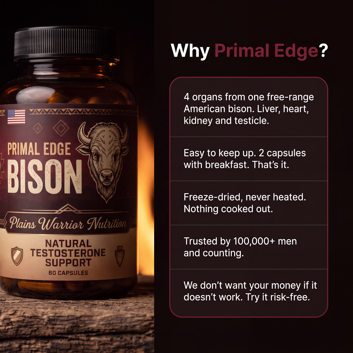 Why Primal Edge: 4 organs from one free-range American bison